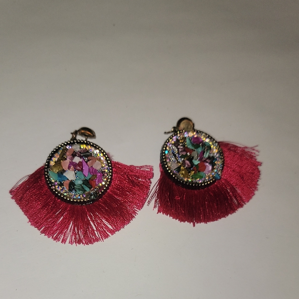 Vibrant Tassel Earrings with Multicolor Accents